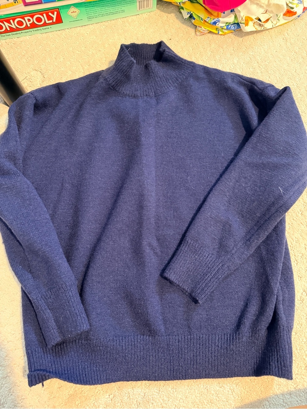 Women’s Navy Mock Neck Sweater